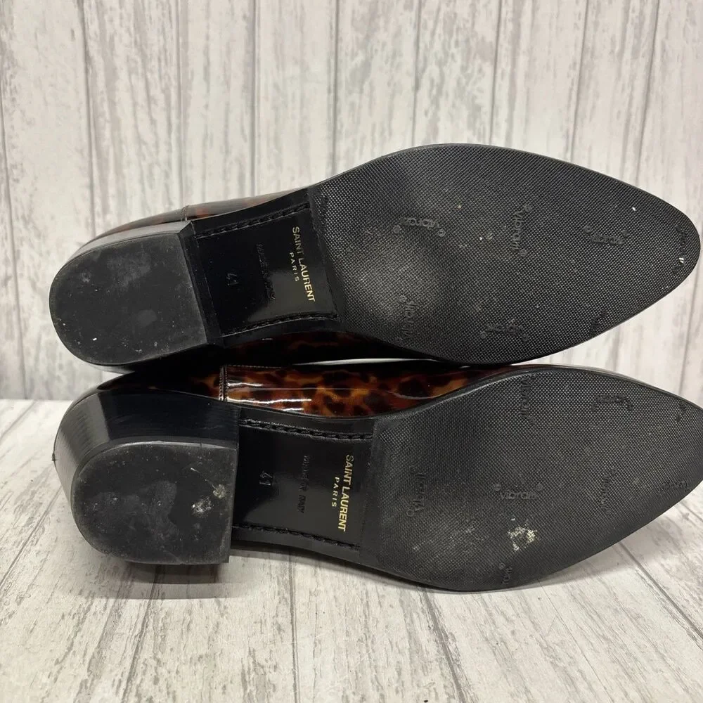 Womens Size 41 US 11 Saint Laurent West 45 Patent Leather Tortoise Shell EUC - Picture 7 of 8